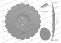 Talerz uzębiony Z-20 fi 560 mocowanie 4/98 grubość 4.5 mm przetłoczony stal borowa WARYŃSKI R