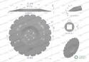 Talerz uzębiony Z-20 fi 560 mocowanie 5/116 przetłoczony grubość 4 mm stal borowa WARYŃSKI R zastosowanie AU/383-560/5