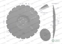Talerz uzębiony Z-20 fi 610 mocowanie 4/98 grubość 5 mm przetłoczony stal borowa WARYŃSKI R