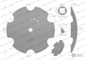 Talerz uzębiony Z-6 fi 460 otwór 30x30 stal borowa WARYŃSKI R 1202030150