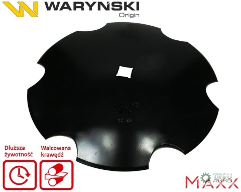 Talerz uzębiony Z-6 fi 460 otwór 30x30stal borowa 3.5mm WARYŃSKI MAXX 1202030150 W-5197460/30/P