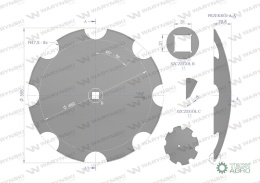 Talerz uzębiony Z-8 fi 560 otwór 30x30stal borowa Waryński 1279601010 1202030130