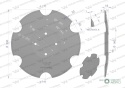 Talerz uzębiony fi 330 otwór 4x98 stal borowa WARYŃSKI R