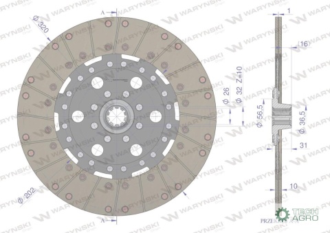 Tarcza sprzęgła F178100421010 FENDT Waryński Tarcza sprzęgła F178100421010 FENDT Waryński