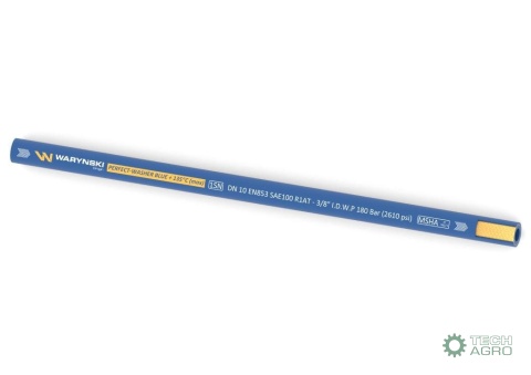 Wąż hydrauliczny do urządzeń myjących PERFECT-WASHER BLUE 135 stopni 1SN DN10 1-oplotowy 180 Bar Waryński (sprzedawany po 50m) Wąż hydrauliczny do urządzeń myjących PERFECT-WASHER BLUE 135 stopni 1SN DN10 1-oplotowy 180 Bar Waryński (sprzedawany po 50m)