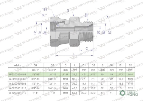 Złączka hydrauliczna calowa AB 1/4" BSP (XKOR) Waryński ( sprzedawane po 2 ) Złączka hydrauliczna calowa AB 1/4" BSP (XKOR) Waryński ( sprzedawane po 2 )