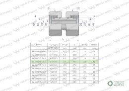 Złączka hydrauliczna metryczna AA 18/18 M18x1.5 12L Waryński ( sprzedawane po 5 )