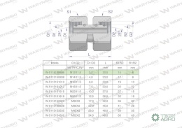 Złączka hydrauliczna metryczna AA M12x1.5 06L Waryński ( sprzedawane po 5 )