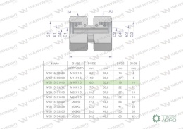 Złączka hydrauliczna metryczna AA M16x1.5 10L Waryński ( sprzedawane po 5 )