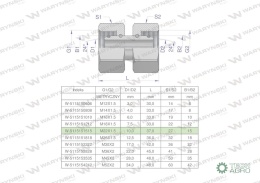 Złączka hydrauliczna metryczna AA M22x1.5 15L Waryński ( sprzedawane po 5 )