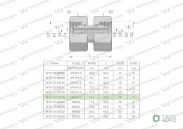 Złączka hydrauliczna metryczna AA M26x1.5 18L Waryński
