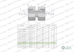Złączka hydrauliczna metryczna AA M36x2 28L Waryński