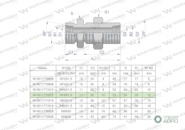 Złączka hydrauliczna metryczna grodziowa BB M18x1.5 12L z przeciwnakrętką (XSV) Waryński ( sprzedawane po 2 )