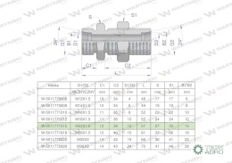 Złączka hydrauliczna metryczna grodziowa BB M22x1.5 15L z przeciwnakrętką (XSV) Waryński ( sprzedawane po 2 )