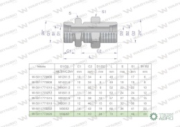 Złączka hydrauliczna metryczna grodziowa BB M36x2 28L z przeciwnakrętką (XSV) Waryński