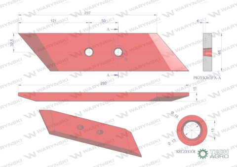 Dłuto, nakładka lemiesza obracalna lewa zastosowanie Vogel&Noot PK801102 Pług stal borowa WARYŃSKI Dłuto, nakładka lemiesza obracalna lewa zastosowanie Vogel&Noot PK801102 Pług stal borowa WARYŃSKI