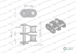 Półogniwo łańcucha 10B-2 (R2 5/8) Waryński ( sprzedawane po 10 )
