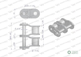 Półogniwo łańcucha 12B-2 (R2 3/4) Waryński ( sprzedawane po 10 )
