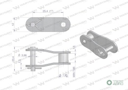 Półogniwo łańcucha 2040 208A (R1 1) Waryński ( sprzedawane po 5 )