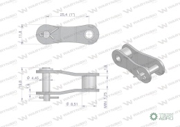 Półogniwo łańcucha 208B (R1 1) Waryński ( sprzedawane po 5 )