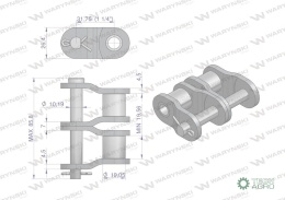 Półogniwo łańcucha 20B-2 (R2 1.1/4) Waryński ( sprzedawane po 5 )
