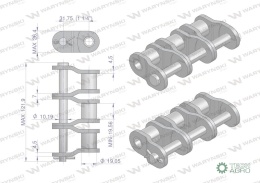 Półogniwo łańcucha P20B-3 (R3 1.1/4) Waryński ( sprzedawane po 3 )