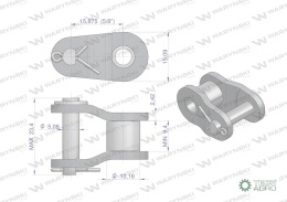 Półogniwo łańcucha przemysłowe P10AH-1 ANSI A 50H (R1 5/8) Waryński ( sprzedawane po 10 )