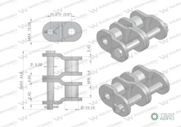 Półogniwo łańcucha przemysłowe P10AH-2 ANSI A 50H (R2 5/8) Waryński ( sprzedawane po 5 )