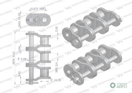 Półogniwo łańcucha przemysłowe P10AH-3 ANSI A 50H (R3 5/8) Waryński ( sprzedawane po 5 )