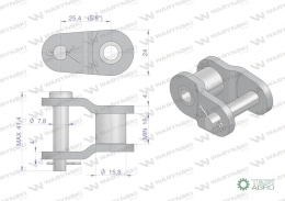 Półogniwo łańcucha przemysłowe P16AH-1 ANSI A 80H (R1 1) Waryński ( sprzedawane po 10 )