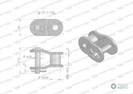 Półogniwo łańcucha wzmocnione P20A-1 ANSI A 100 (R1 1.1/4) Waryński ( sprzedawane po 5 )