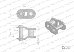 Półogniwo łańcucha wzmocnionego przemysłowego P16BH-1 (R1 1) Waryński ( sprzedawane po 10 )