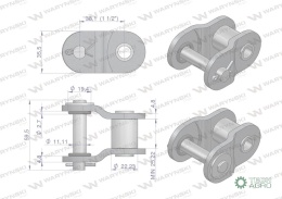 Półogniwo łańcucha z oringiem ANSI A 120 (R1 1.1/2) Waryński