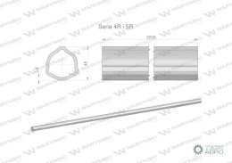 Rura trójkątna wewnętrzna Seria 4R i 5Rdo wału przegubowo-teleskopowego 45x3.8mm 2m WARYŃSKI (sprzedawane po 2)