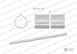 Rura trójkątna zewnętrzna Seria 8R i 9Rdo wału przegubowo-teleskopowego 63x4mm 2m WARYŃSKI (sprzedawane po 2)