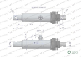 Cylinder hydrauliczny - siłownik (SMN20/86. SMN 1.20/86) nurnikowy rozsiewacz nawozów Brzeg Waryński