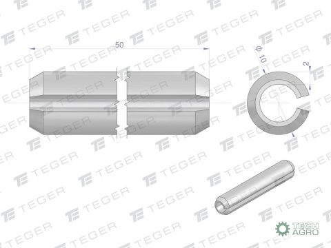 Kołek sprężysty 10x50 TEGER, (sprzedawane po 10)
