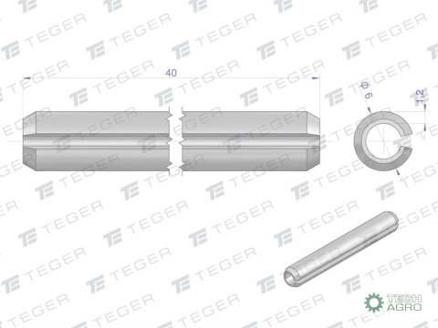 Kołek sprężysty 6x40 TEGER, (sprzedawane po 10)