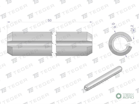 Kołek sprężysty 6x50 TEGER, (sprzedawane po 10)