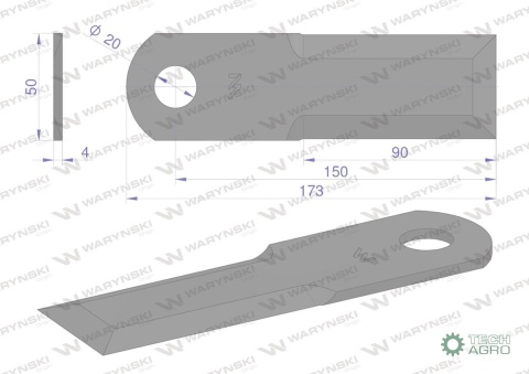 Nóż obrotowy rozdrabniacz słomy sieczkarnia gładki 173x50x4mm otwór 20 zastosowanie 755786 Claas WARYŃSKI ( sprzedawane po 25 ) Nóż obrotowy rozdrabniacz słomy sieczkarnia gładki 173x50x4mm otwór 20 zastosowanie 755786 Claas WARYŃSKI ( sprzedawane po 25 )