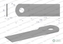 Nóż obrotowy rozdrabniacz słomy sieczkarnia gładki 175x50x4.5mm otwór 20 zastosowanie 320999350 New Holland WARYŃSKI ( sprzedaw