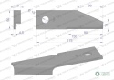 Nóż obrotowy rozdrabniacz słomy sieczkarnia podgięty 173x50x4.5mm otwór 18 zastosowanie 87031976 New Holland WARYŃSKI ( sprzedaw