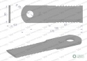 Nóż obrotowy rozdrabniacz słomy sieczkarnia uzębiony 173x50x4.5mm otwór 20 zastosowanie 84068444 New Holland WARYŃSKI ( sprzedaw