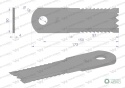 Nóż obrotowy rozdrabniacz słomy sieczkarnia uzębiony 173x50x4mm otwór 18 zastosowanie Z77601 John Deere WARYŃSKI ( sprzedawane p