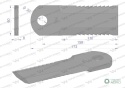 Nóż obrotowy rozdrabniacz słomy sieczkarnia uzębiony 173x60x8mm otwór 20 zastosowanie 270093250 Krone WARYŃSKI ( sprzedawane po 
