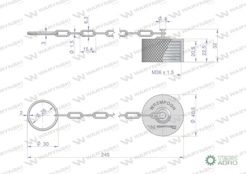 Pokrywa aluminiowa (korek, zaślepka) z gwintem wewnętrznym wkręcany do zaworów skręcanych - gniazd serii WRS Waryński ( sprzedaw Pokrywa aluminiowa (korek, zaślepka) z gwintem wewnętrznym wkręcany do zaworów skręcanych - gniazd serii WRS Waryński ( sprzedaw