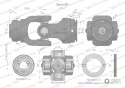 Przegub kompletny z krzyżakiem 35X106 seria 8 do rury zewnętrznej 63mm Waryński