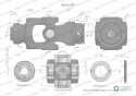 Przegub kompletny z krzyżakiem 41X118 seria 9 do rury wewnętrznej 54mm Waryński