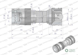 Redukcja wtyczka/gniazdo EURO PUSH-PULL skręcane (50493REDUKCJA) Waryński (opakowanie 10szt)