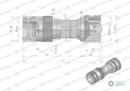 Redukcja wtyczka/gniazdo EURO PUSH-PULL skręcane (50493REDUKCJA) Waryński